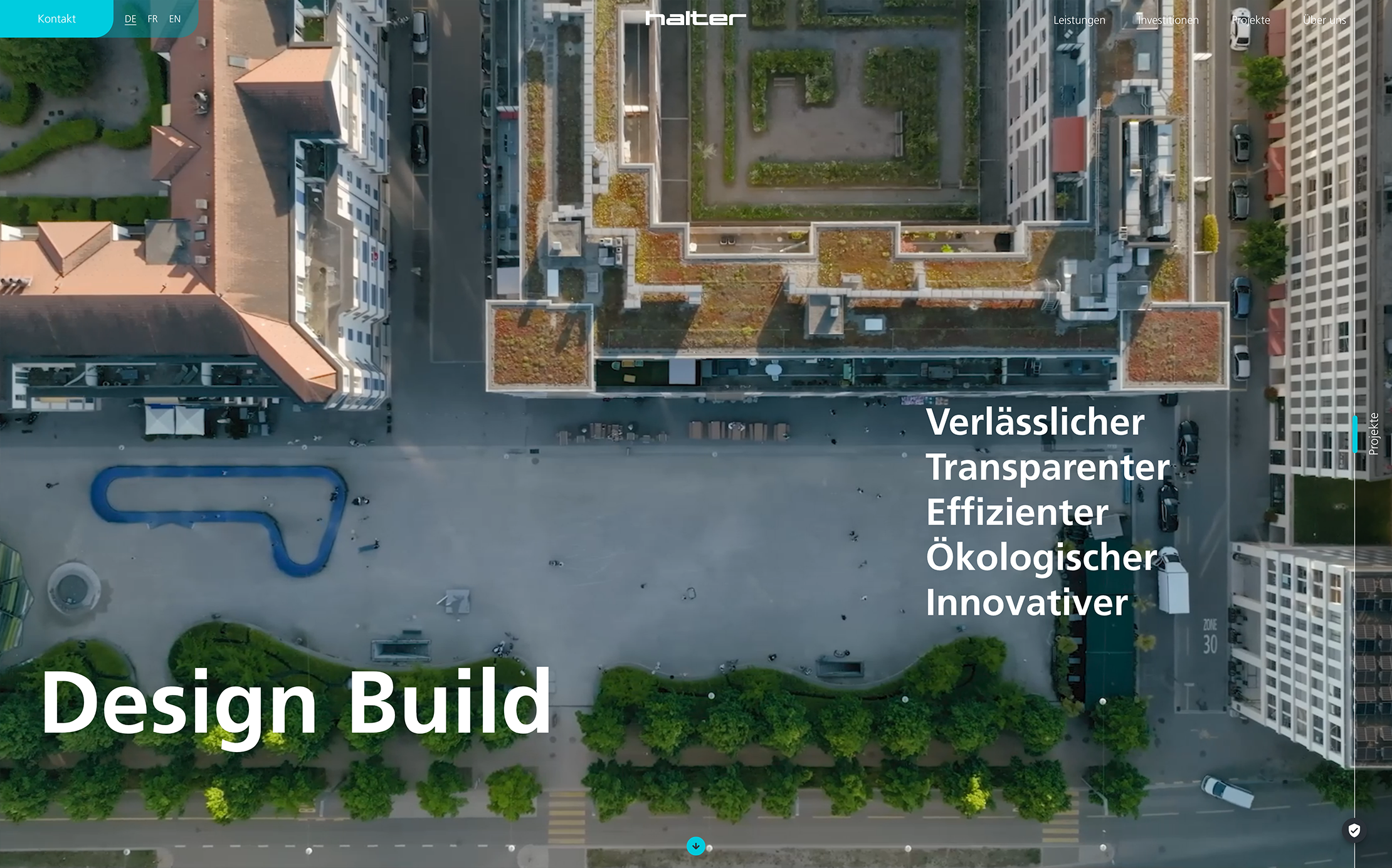 Projekt Design-Build. Neue Website für Schweizer Immobilien-Gesamtleister 
