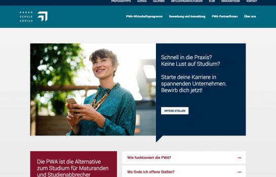 Kaderschule Zürich: Kunde Webdesign