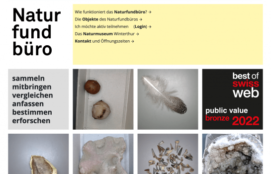 Naturmuseuem Winterthur: Kunde Applikation