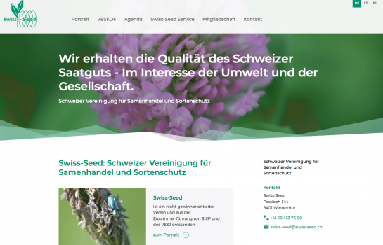 Swiss Seed: Kunde Webdesign