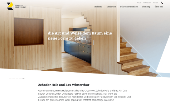 Zehnder Holz und Bau AG: Kunde Webdesign